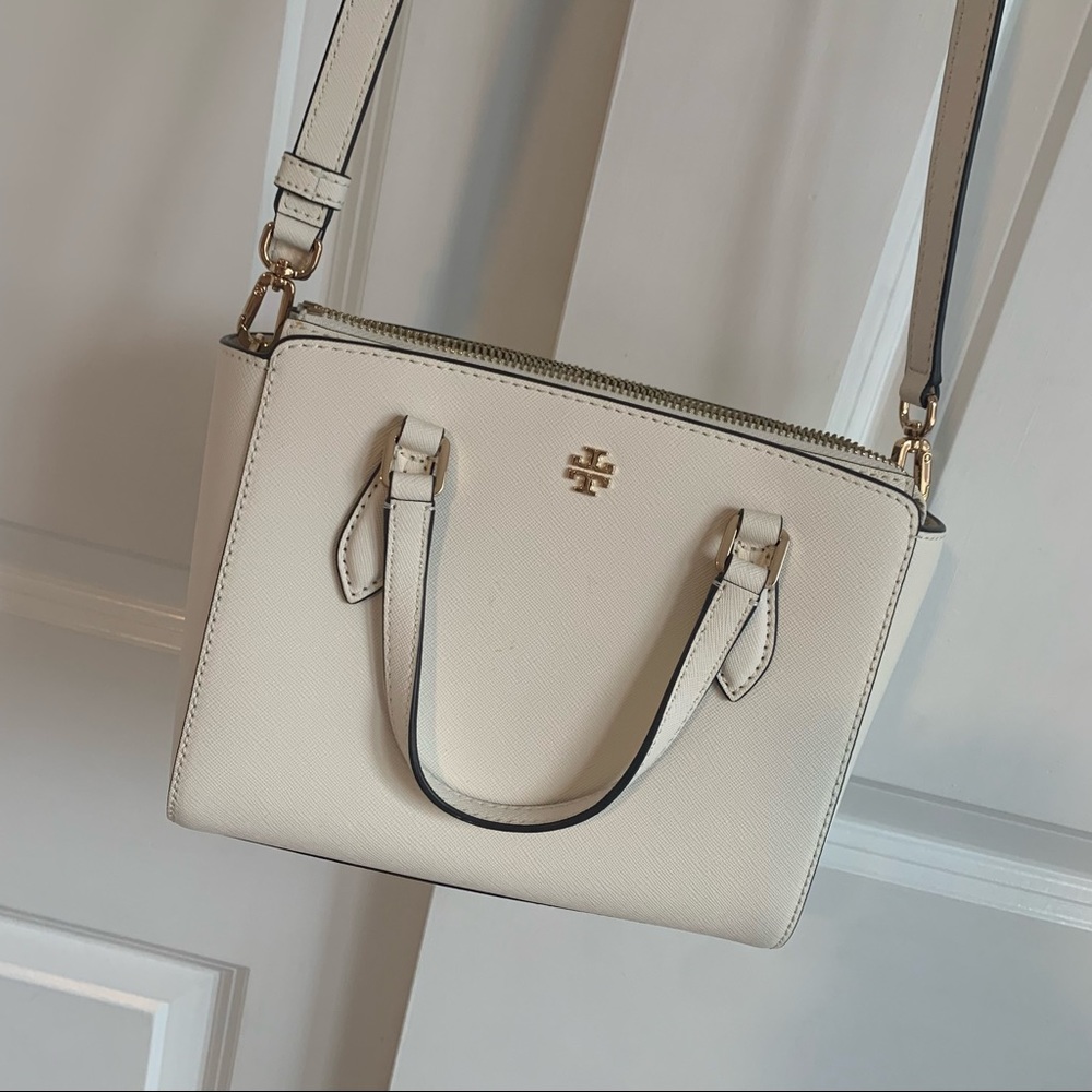 Tory Burch Emerson Mini Bag- White & Gold